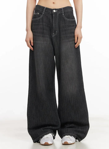 Charcoal Black Jeans - Loose Fit - UNISEX