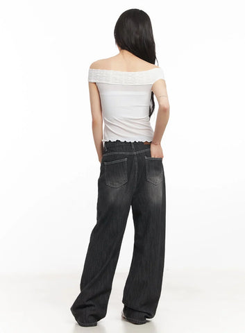 Charcoal Black Jeans - Loose Fit - UNISEX