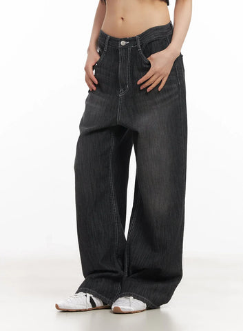 Charcoal Black Jeans - Loose Fit - UNISEX