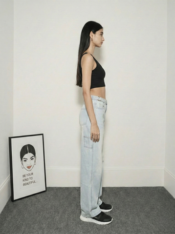 Sky Blue Mid-rise Carpenter Jeans.