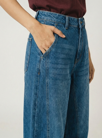 Tinted vintage washed wide leg jeans