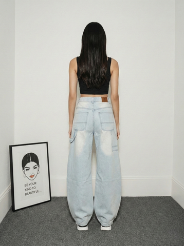 Sky Blue Mid-rise Carpenter Jeans.