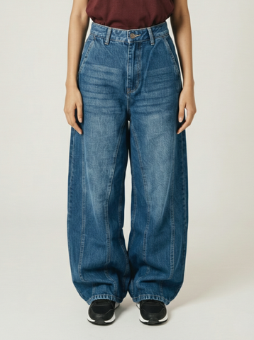 Tinted vintage washed wide leg jeans