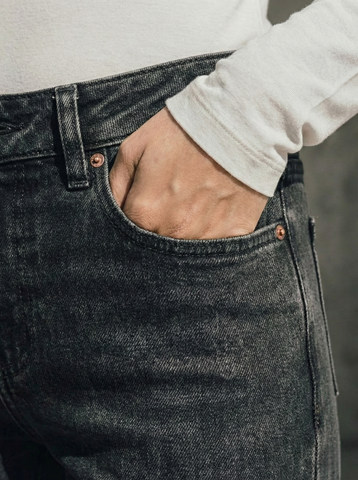 Faded Black Mid-rise Flare Jeans