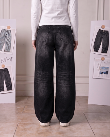 Charcoal Black Jeans - Loose Fit - UNISEX