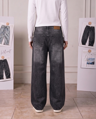 Concrete Grey Baggy Denim -Loose Fit - UNISEX