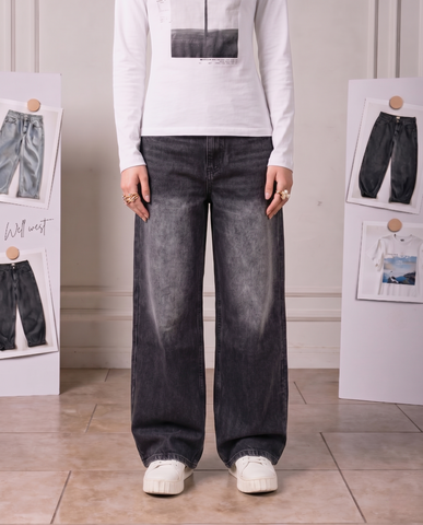 Concrete Grey Baggy Denim -Loose Fit - UNISEX