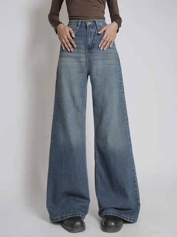 Coastal Blue Washed Ultra Wide Leg Jeans
