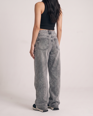 80's Ash Grey Wide Leg Jeans (Unisex)