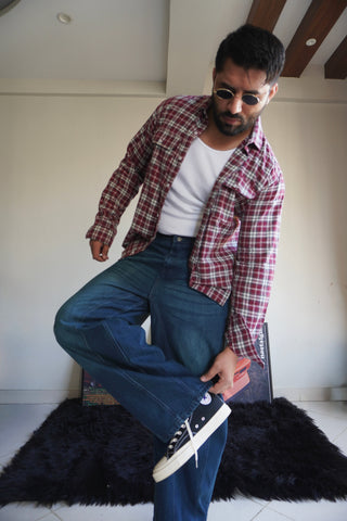 Tinted Vintage Washed  Wide Leg Jeans (Unisex)