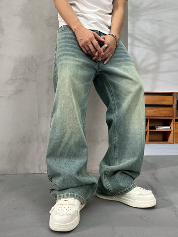 Spearmint Fade Baggy Fit Jeans (Unisex)