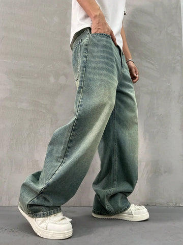 Spearmint Fade Baggy Fit Jeans (Unisex)
