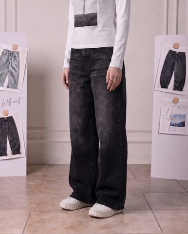 Charcoal Black Jeans - Loose Fit - UNISEX