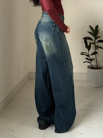 Astral Blue Washed Baggy Jeans