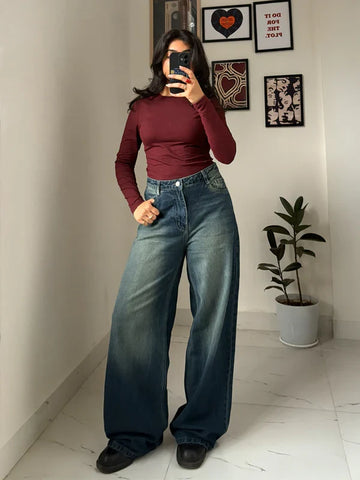 Astral Blue Washed Baggy Jeans